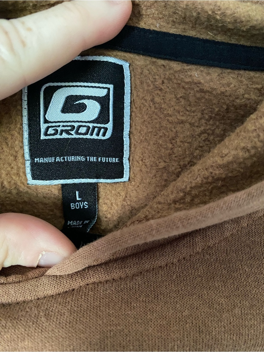 Kids Brown Pullover Hoodie - Picture 5 of 7